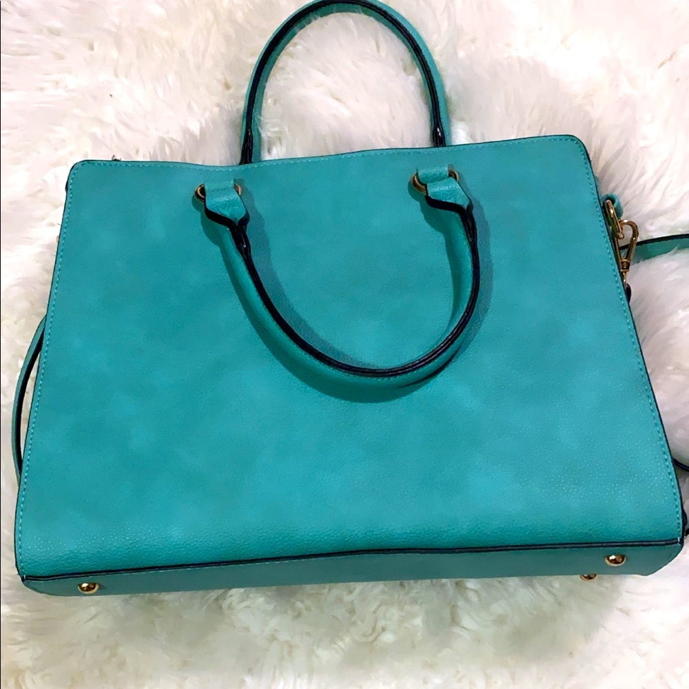 Turquoise blue handbag